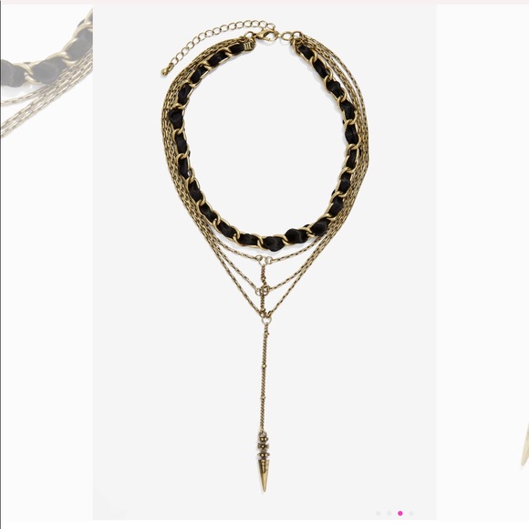 Goth layered chain pendulum necklace - Picture 2 of 2